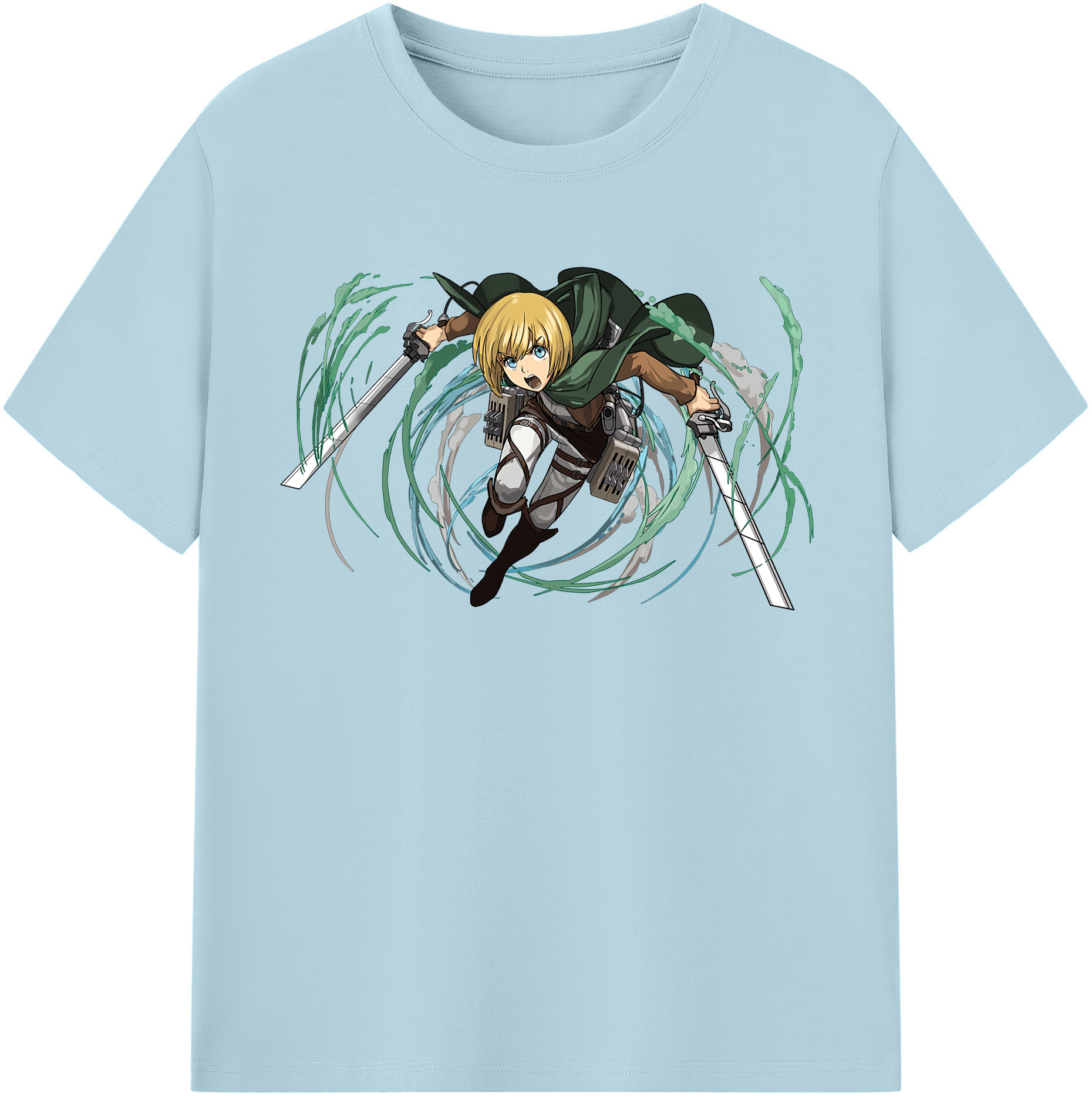 （画像用） 進撃の巨人 アルミン·アルレルト Attack on Titan Armin Arlert 綿100％半袖Tシャツ（フロントプリント）